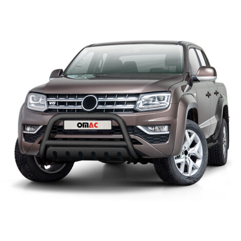 Pare-Buffle Avant Pour VW Amarok 2016-2020 Acier Inox Noir