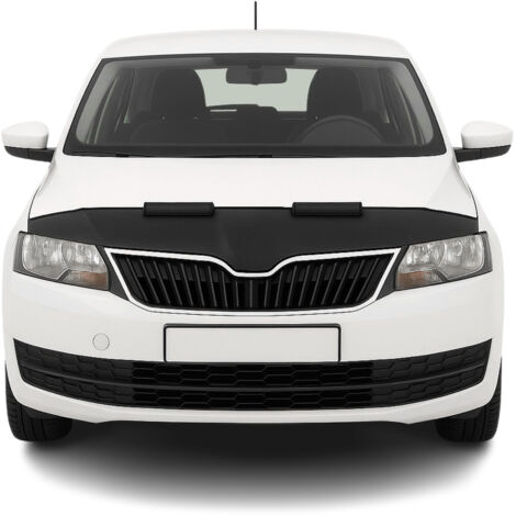 Protège Capot compatible avec Skoda Rapid 2012 à 2020, Bra de Capot Protection, Noir (1/5)