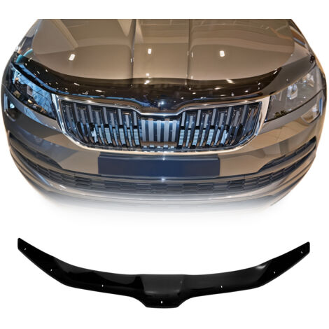 Deflecteurs d'air capot de voiture Protection pour Skoda Karoq 2017-2019 Acrylique foncé Noir (1/5)