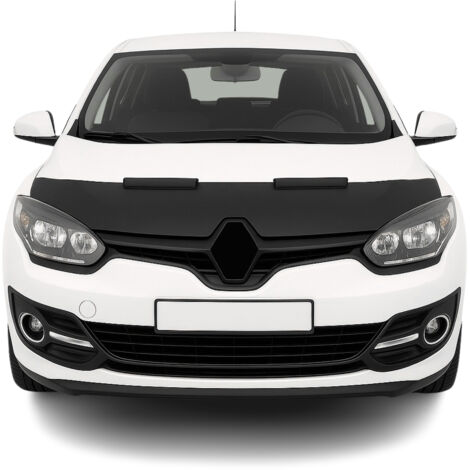 Protège Capot compatible avec Renault Megane 2009 à 2016, Bra de Capot Protection, Noir