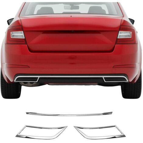 Garniture de Diffuseur de Pare-chocs Arrière pour Skoda Octavia 2012-2019 3Pcs (1/5)