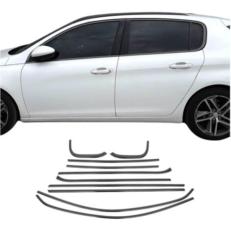Garniture de Fenêtre pour Peugeot 308 HB 2013-2021 Acier Inox Foncé 10Pcs