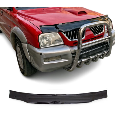 Déflecteur de Capot Compatible avec Mitsubishi L200 1996-2006 en Acrylique Noir (1/5)
