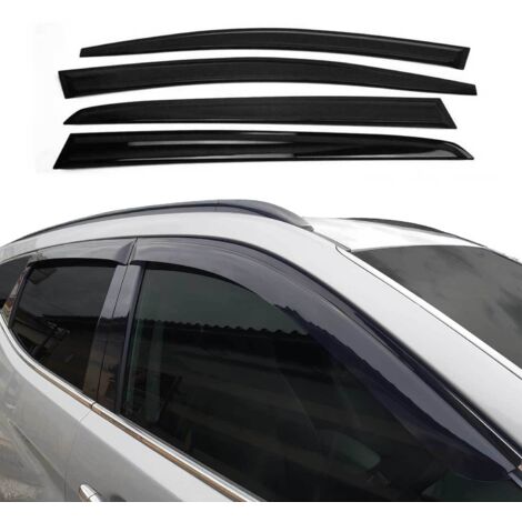 Déflecteurs de Vent Pluie d'air Compatible avec Nissan Juke 2010-2019 Acrylique Noir 4 Pcs (1/5)