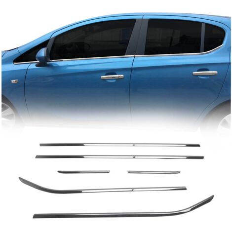 Moulures de fenêtre Compatibles avec Opel Corsa 2015-2019 Acier Inoxydable Chrome 6pcs. (1/5)