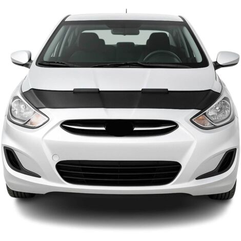 OMAC Protège Capot Compatible avec Hyundai Accent Blue 2011-2017 Masque de Voiture Vinyle Noir (1/5)
