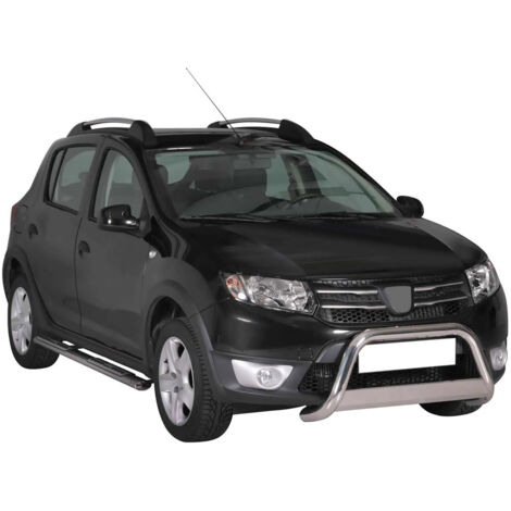 Pare-buffle Avant pour Dacia Sandero 2012-2016 63 mm en Acier Gris