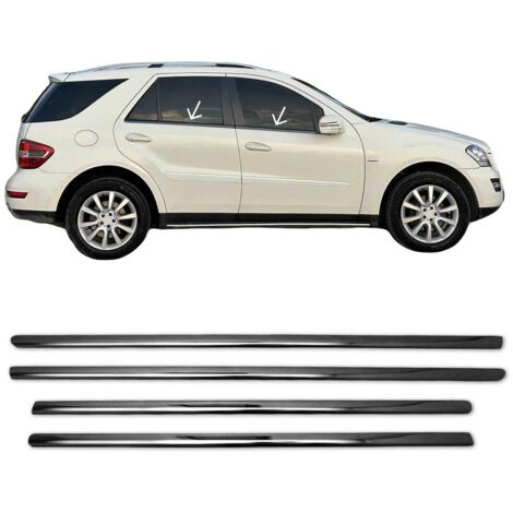 Garniture de Fenêtre pour Mercedes Classe ML W164 SUV 2005-2011 Acier Foncé 4X