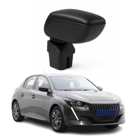 OMAC Accoudoir pour Peugeot 208 / 2008 2019-2026 - Snap-On - ABS + Simili Cuir - Aucune Perçage ou Installation - Installation Facile Noir