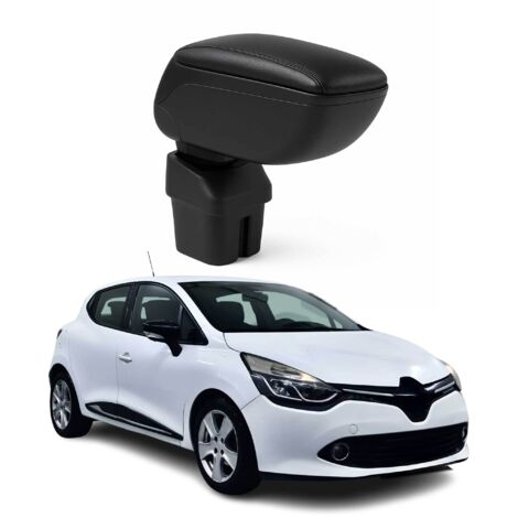 OMAC Accoudoir pour Renault Clio 2012-2018 - Snap-On - ABS + Simili Cuir - Aucune Perçage ou Installation - Installation Facile Noir