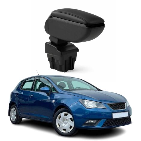 OMAC Accoudoir pour Seat Ibiza 2008-2017 - Snap-On - ABS + Simili Cuir - Aucune Perçage ou Installation - Installation Facile Noir (1/5)
