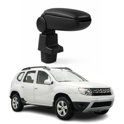 OMAC Accoudoir pour Dacia Duster 2010-2017 - Snap-On - ABS + Simili Cuir - Aucune Perçage ou Installation - Installation Facile Noir