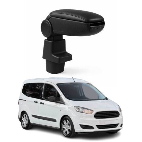 OMAC Accoudoir pour Ford Transit Tourneo Courier 2014-2024 - Snap-On - ABS + Simili Cuir - Aucune Perçage ou Installation - Installation Facile Noir (1/5)