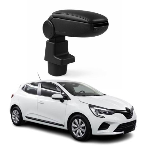 OMAC Accoudoir pour Renault Clio 2019-2025 - Snap-On - ABS + Simili Cuir - Aucune Perçage ou Installation - Installation Facile Noir