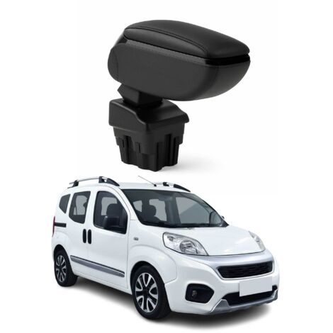 OMAC Accoudoir pour Fiat Fiorino 2008-2015 / Qubo 2008-2015 - Snap-On - ABS + Simili Cuir - Aucune Perçage ou Installation - Installation Facile Noir (1/5)