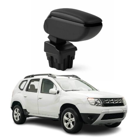 OMAC Accoudoir pour Dacia Duster 2010-2017 - Snap-On - ABS + Simili Cuir - Aucune Perçage ou Installation - Installation Facile Noir