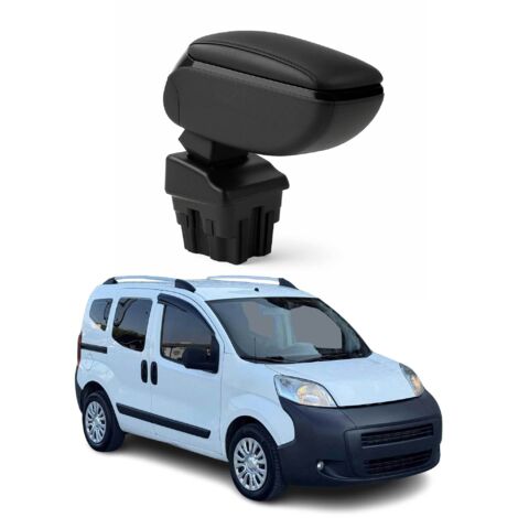 OMAC Accoudoir pour Peugeot Bipper 2008-2016 - Snap-On - ABS + Simili Cuir - Aucune Perçage ou Installation - Installation Facile Noir