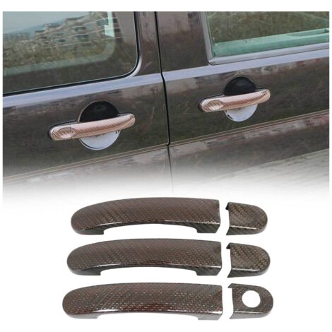 OMAC Couverture poignée de porte Compatible avec VW Transporter T5 2003-15 H1 3Portes carbone Rot 6Pcs (1/5)