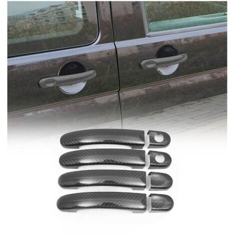 OMAC Couverture de poignée de porte Compatible avec VW Transporter T5 2003-2015 en Carbone Noir (1/5)