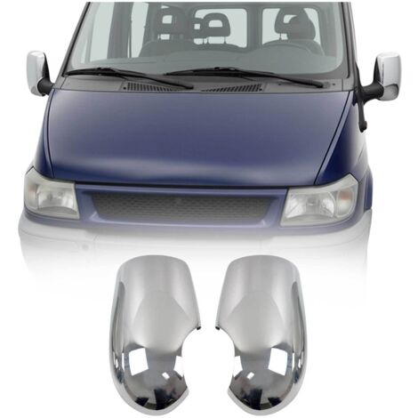 Coques de Rétroviseurs pour Ford Transit 2000-2014 en Acier Chromé Argent (1/5)