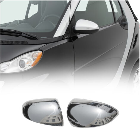 Coques de Rétroviseurs pour Smart Fortwo 2007-2015 en Acier Chromé Argent