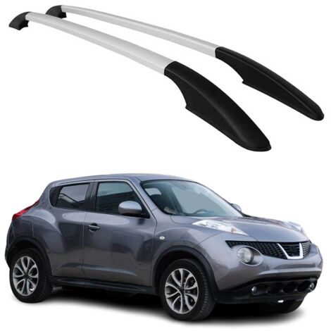 OMAC Barres de Toit longitudinales Compatible avec Nissan Juke 2010-2020 Aluminium Gris