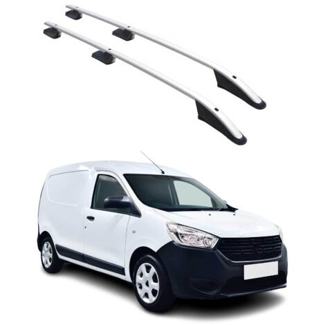 OMAC Barres de Toit longitudinales Compatible avec Dacia Dokker 2012-2021 Aluminium Gris (1/5)