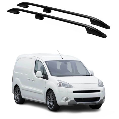 OMAC Barres de Toit longitudinales pour Citroen Berlingo 2008-2018 L1 Aluminium Noir (1/5)