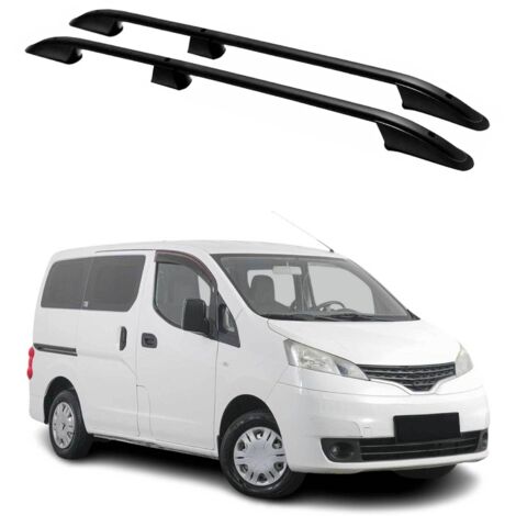 OMAC Barres De Toit Longitudinales Compatible avec Nissan NV200 2010-2024 Alu Noir 2X