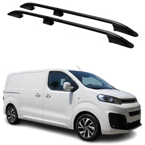 OMAC Barres de Toit longitudinales pour Citroen Jumpy 2016-2024 L1 Aluminium Noir