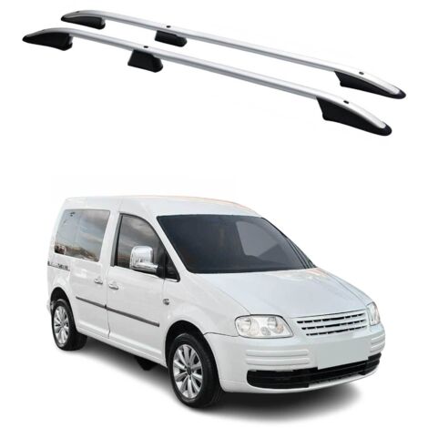 Barres de toit longitudinales pour VW Caddy 2003-2015 L1 Aluminium Gris (1/5)