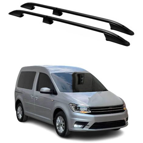 OMAC Barres de Toit longitudinales pour VW Caddy 2015-2020 L1 Aluminium Noir (1/5)