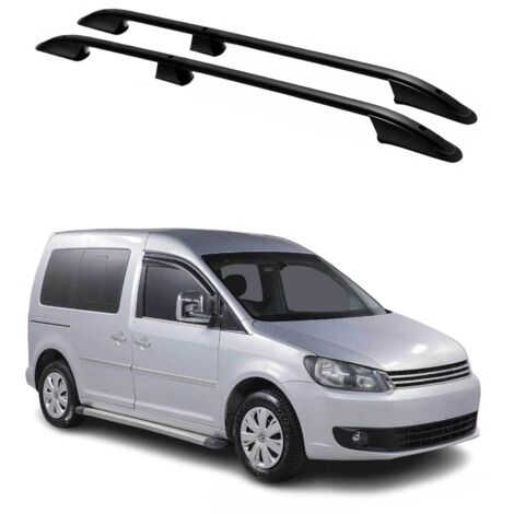 OMAC Barres de Toit longitudinales pour VW Caddy 2010-2015 L1 Aluminium Noir (1/5)