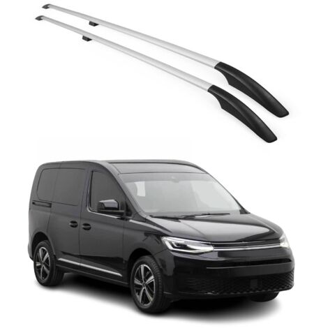 OMAC Barres de Toit longitudinales pour VW Caddy 2020-2026 L1 Aluminium Gris 2X (1/5)