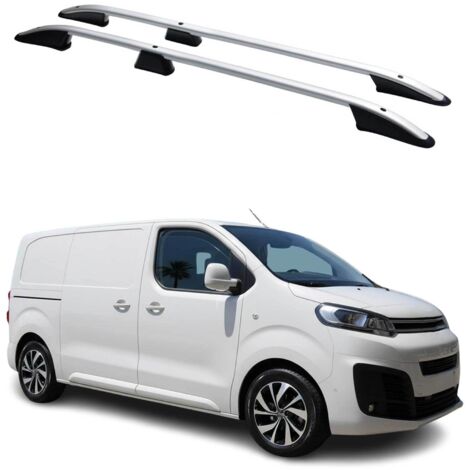 OMAC Barres de Toit longitudinales pour Citroen Jumpy 2016-2024 L1 Aluminium Gris