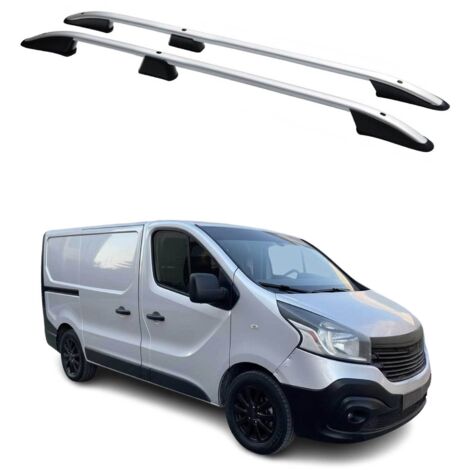 OMAC Barres de Toit longitudinales pour Renault Trafic 2014-2024 L1 Aluminium Gris