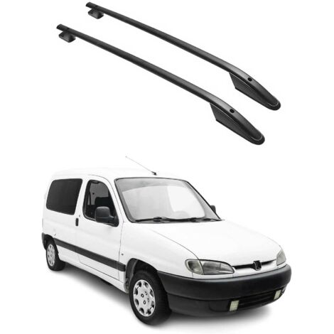 OMAC Barres de Toit longitudinales Compatible avec Peugeot Partner 1996-2008 Aluminium Noir (1/5)