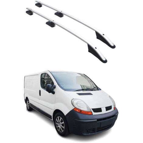 Barres de Toit longitudinales pour Opel Vivaro A 2001-2014 L1 Aluminium Gris (1/5)