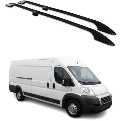 Barres de toit longitudinales pour Fiat Ducato III 2006-2026 L4 Alu Noir