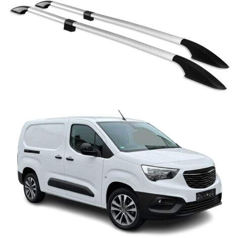 Barres de Toit longitudinales pour Opel Combo E 2019-2026 L2 Aluminium Gris (1/5)