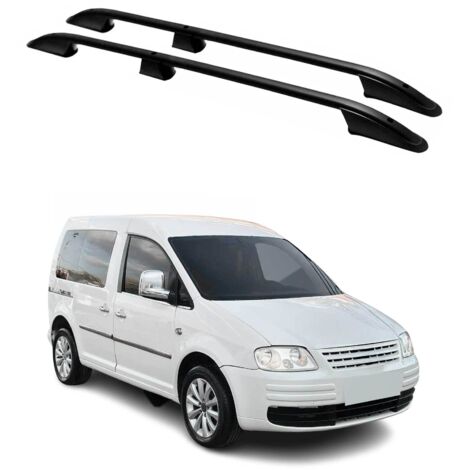 OMAC Barres de Toit longitudinales pour VW Caddy 2003-2015 L1 Aluminium Noir (1/5)