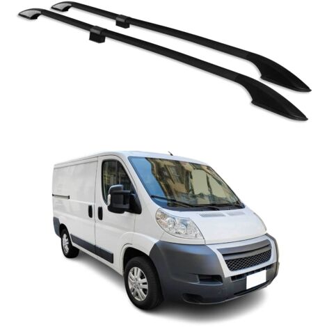 Barres de toit longitudinales pour Citroen Jumper 2006-2026 L1 H1 empattement court Aluminium Noir 4 Pcs (1/5)