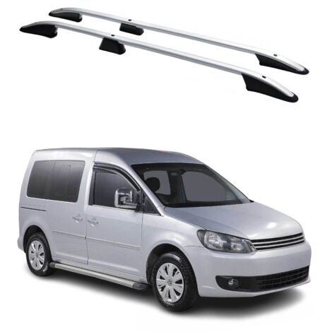 OMAC Barres de Toit longitudinales pour VW Caddy 2010-2015 L1 Aluminium Gris (1/5)