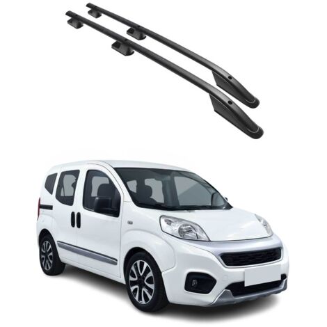 Barres de toit longitudinales pour Fiat Fiorino Qubo 2008-2022 Aluminium Noir (1/5)