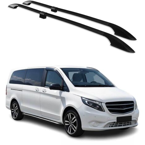 Barres de Toit longitudinales pour Mercedes Vito W639 W447 2003-2026 L3 Alu Noir