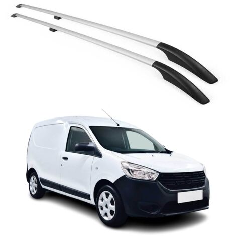Barres de Toit longitudinales Compatible avec Dacia Dokker 2012-2021 Aluminium Gris 2Pcs (1/5)