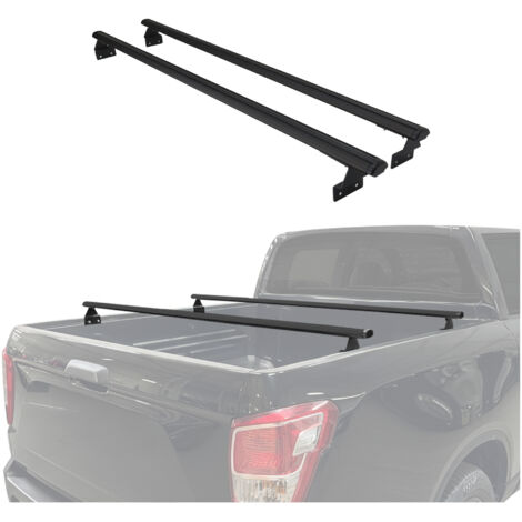 OMAC Barres de Toit transversales Compatible avec Fiat Fullback 2015-2021 Aluminium Noir (1/5)