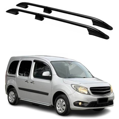 OMAC Barres de Toit longitudinales pour Mercedes Citan 2012-2021 L1 Aluminium Noir (1/5)