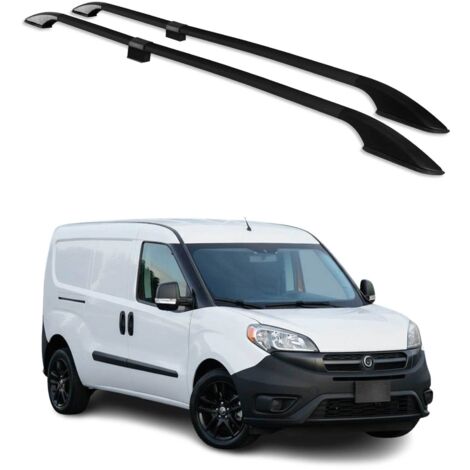 Barres de toit longitudinales pour Fiat Doblo Maxi 2010-2021 Aluminium Noir (1/5)