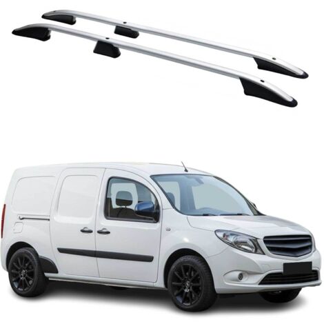 OMAC Barres de Toit longitudinales pour Mercedes Citan 2012-2021 L2 Long Alu Gris (1/5)